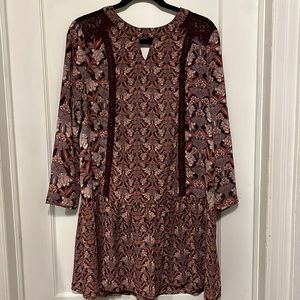 Boho floral knee-length dress